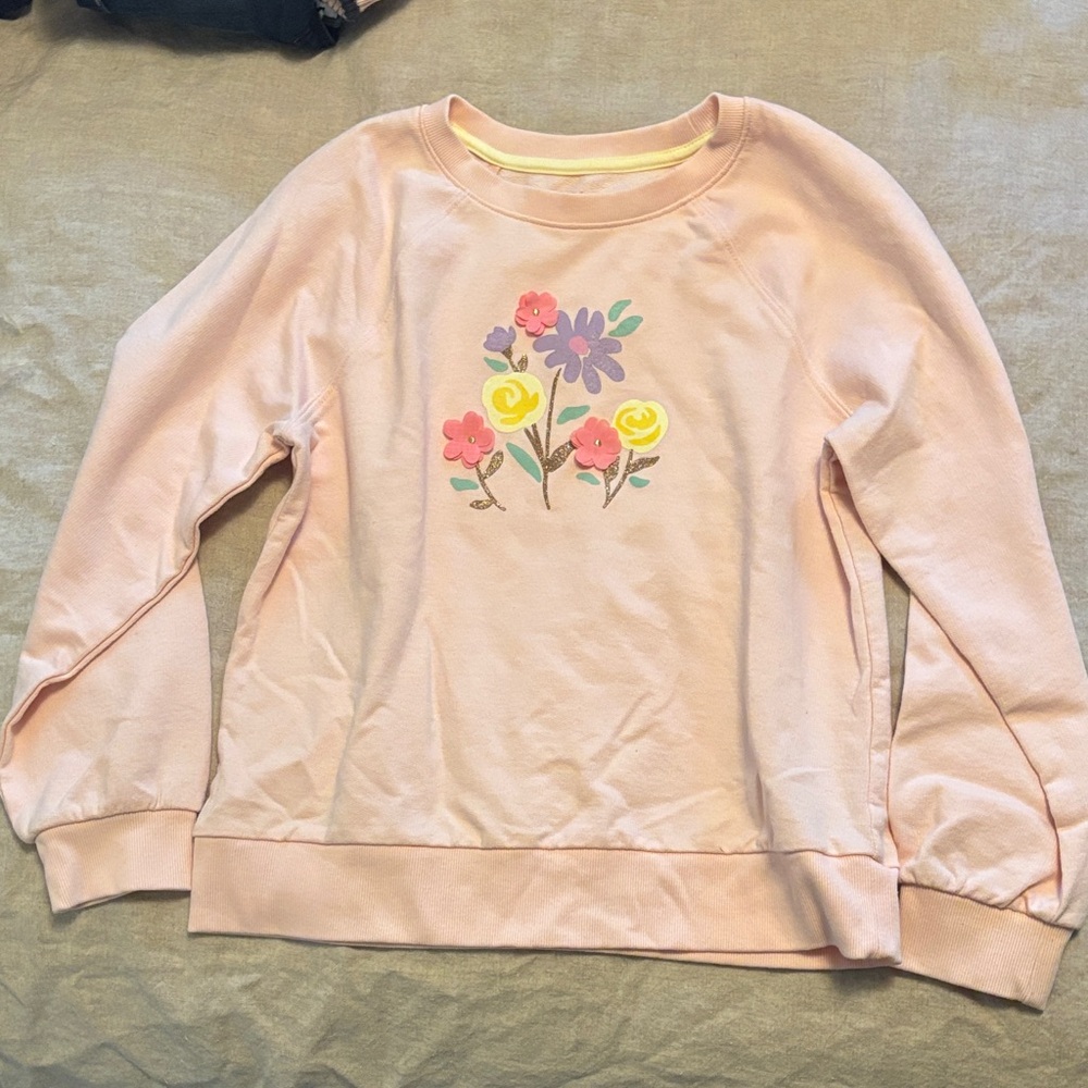 Cat & Jack Light Pink Floral Sweater size xl (14)